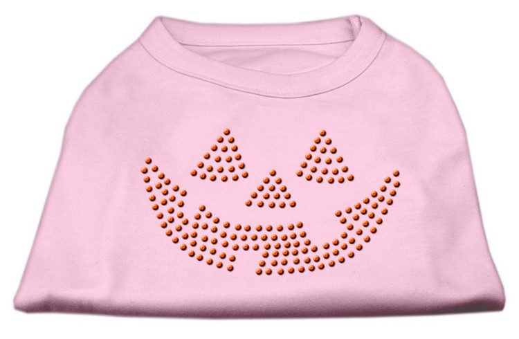 Jack O' Lantern Rhinestone Shirts Light Pink XXL