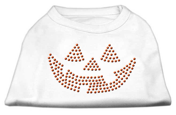 Jack O' Lantern Rhinestone Shirts White XS