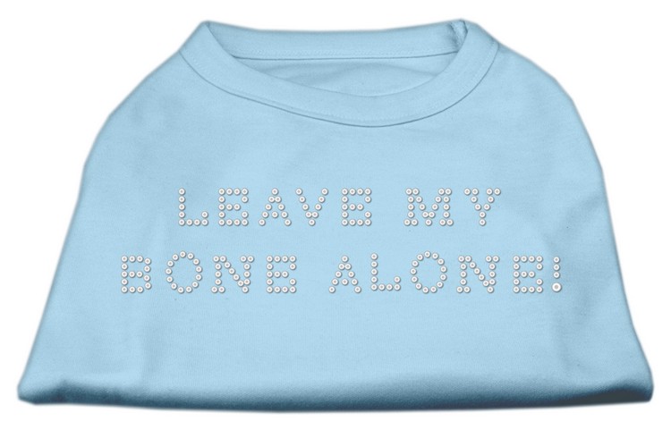 Leave My Bone Alone! Rhinestone Shirts Baby Blue XXXL