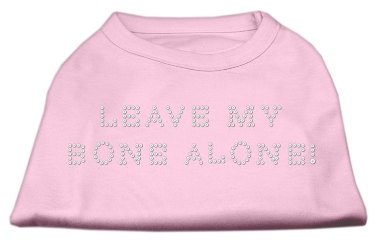 Leave My Bone Alone! Rhinestone Shirts Light Pink L