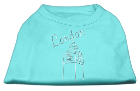 London Rhinestone Shirts Aqua XXXL