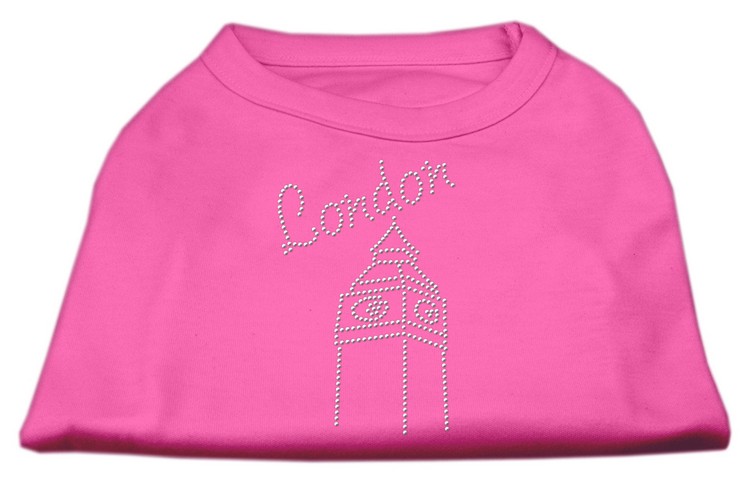 London Rhinestone Shirts Bright Pink XS