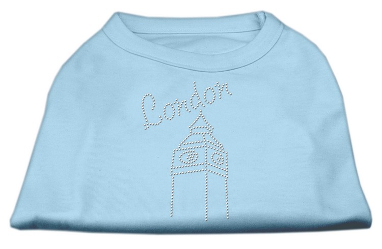 London Rhinestone Shirts Baby Blue XS