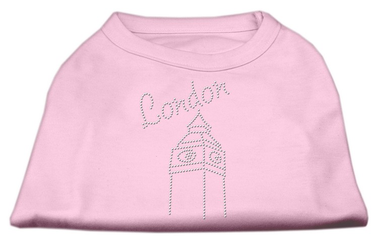 London Rhinestone Shirts Light Pink M