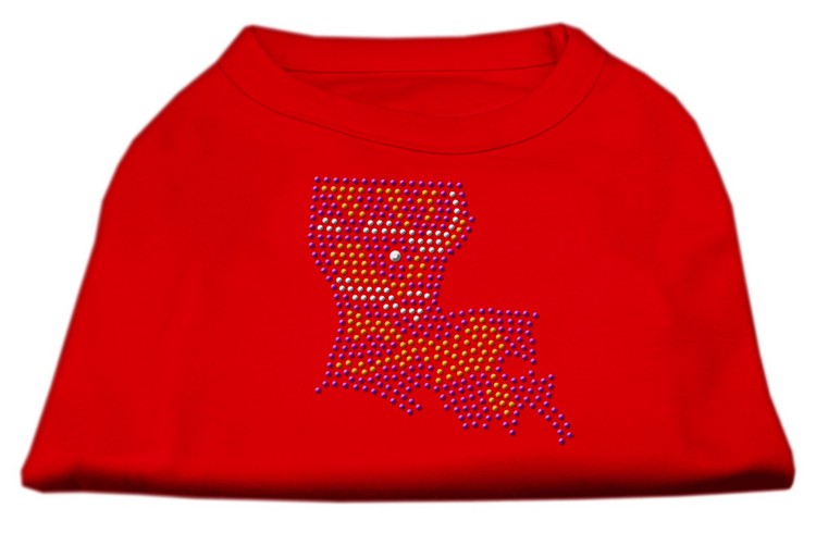 Louisiana Rhinestone Shirts Red XS