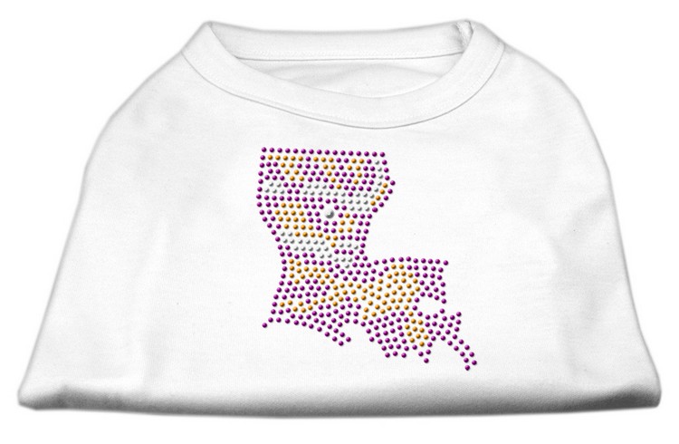 Louisiana Rhinestone Shirts White XXXL