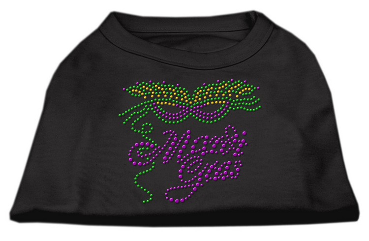 Mardi Gras Rhinestud Shirt Black XS