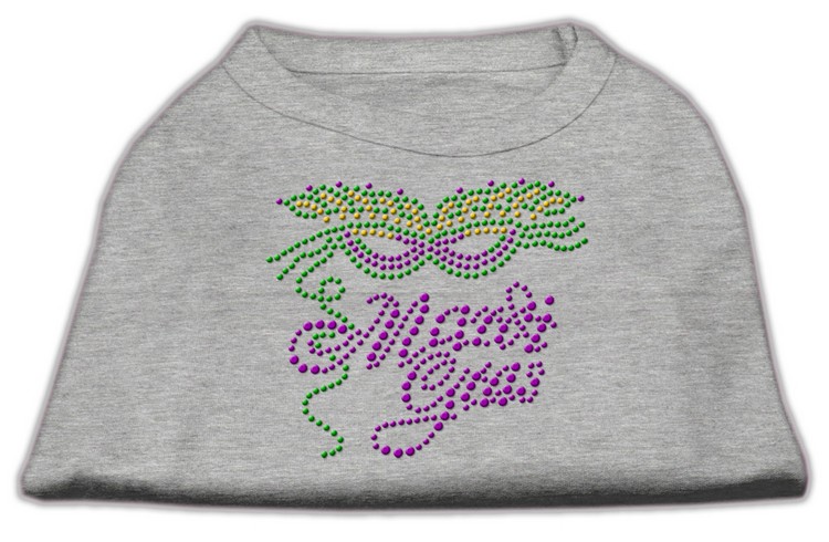 Mardi Gras Rhinestud Shirt Grey M