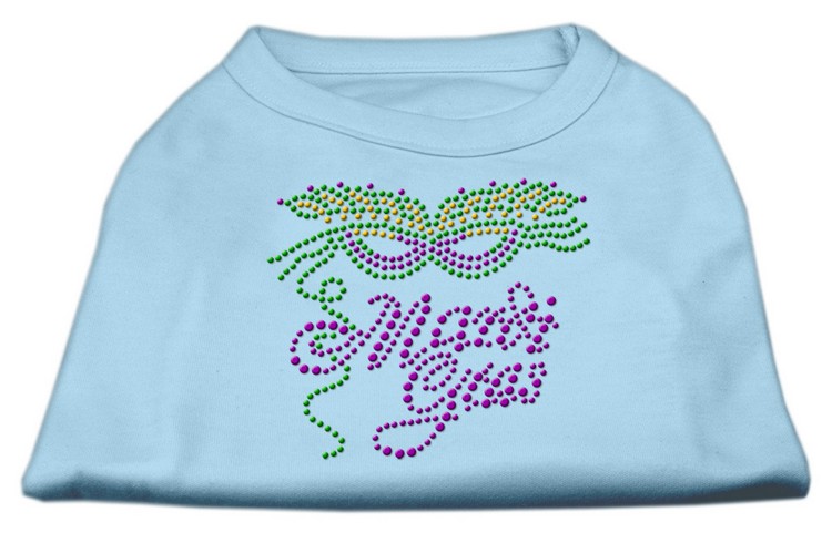 Mardi Gras Rhinestud Shirt Baby Blue XS