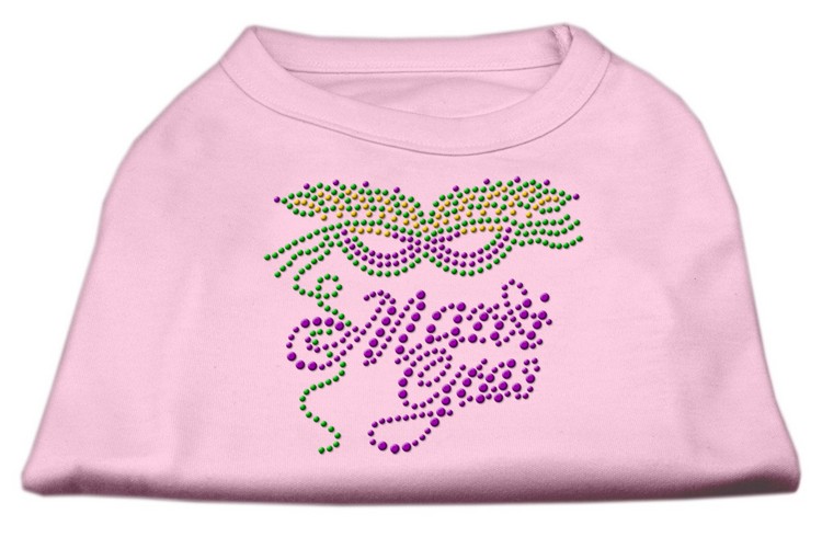 Mardi Gras Rhinestud Shirt Light Pink XS