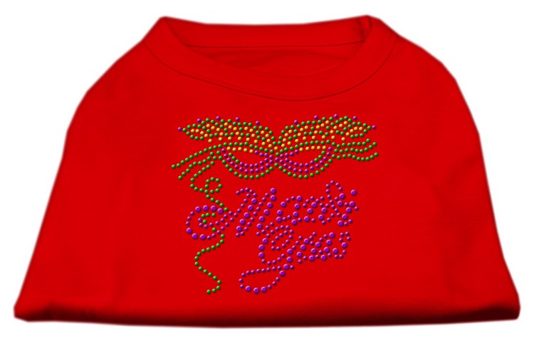 Mardi Gras Rhinestud Shirt Red L