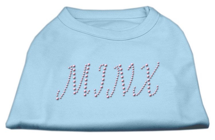 Minx Rhinestone Shirts Baby Blue XS