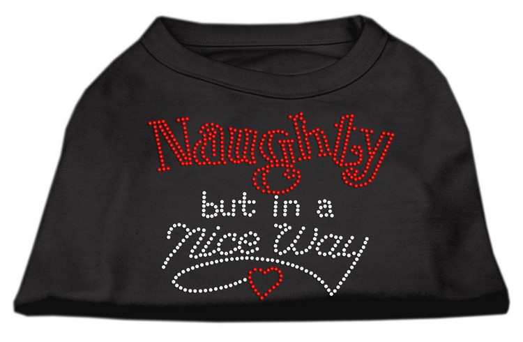 Naughty But Nice Rhinestone Shirts Black M