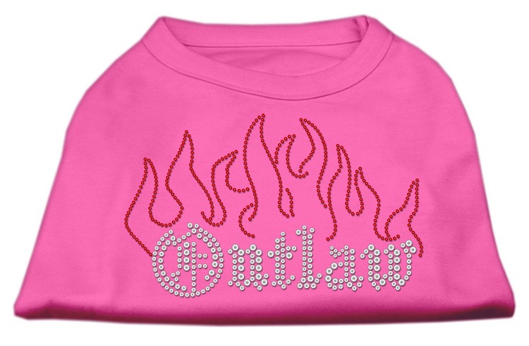 Outlaw Rhinestone Shirts Bright Pink XS