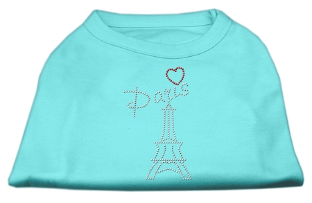 Paris Rhinestone Shirts Aqua XXXL