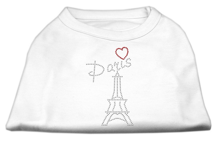 Paris Rhinestone Shirts White XS