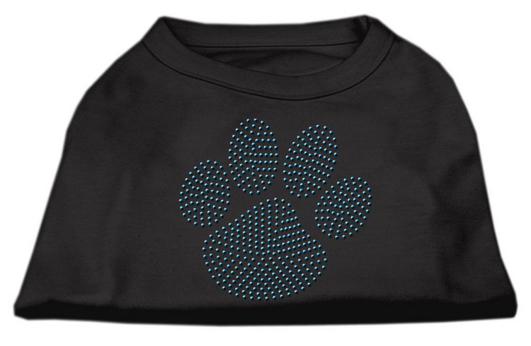 Blue Paw Rhinestud Shirt Black XS