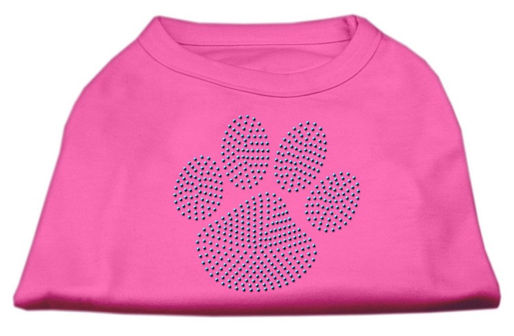 Blue Paw Rhinestud Shirt Bright Pink XS