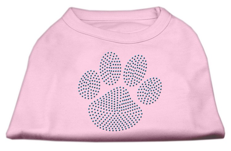 Blue Paw Rhinestud Shirt Light Pink XXXL