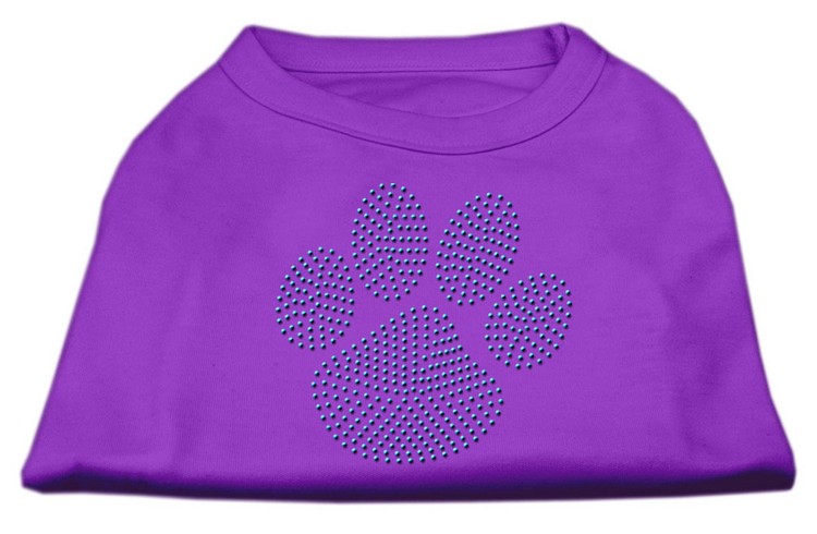 Blue Paw Rhinestud Shirt Purple XS