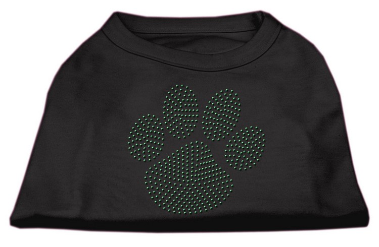 Green Paw Rhinestud Shirts Black XS