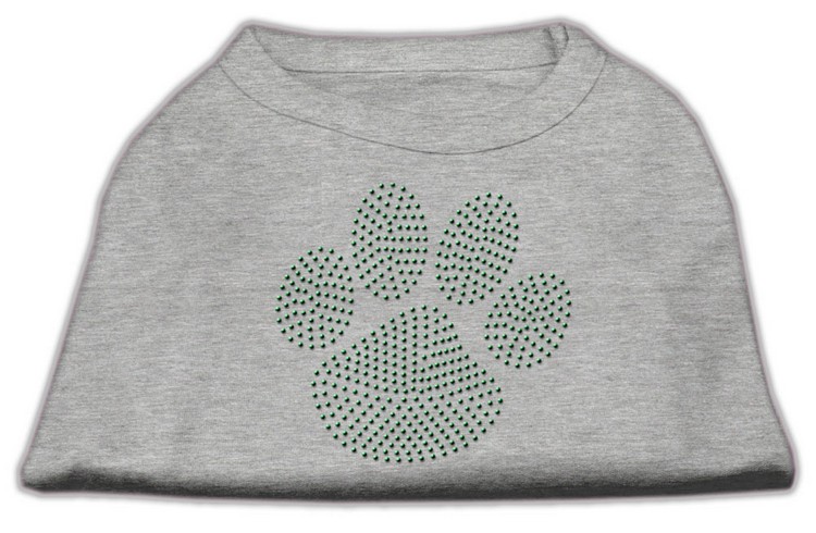 Green Paw Rhinestud Shirts Grey L