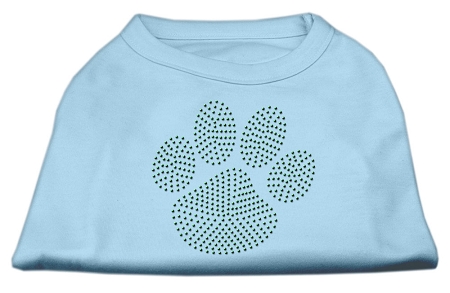 Green Paw Rhinestud Shirts Baby Blue L