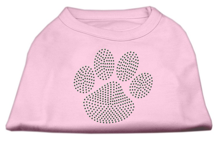 Green Paw Rhinestud Shirts Light Pink XXXL