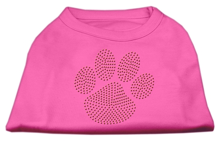 Orange Paw Rhinestud Shirts Bright Pink XS