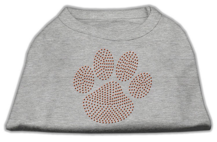 Orange Paw Rhinestud Shirts Grey XS