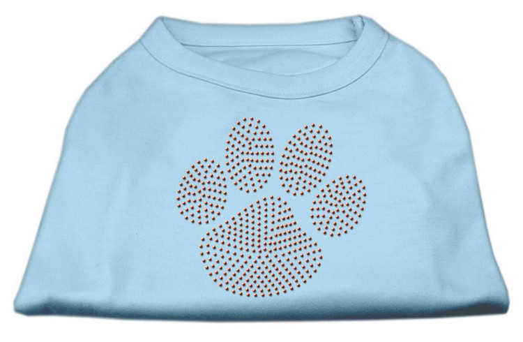 Orange Paw Rhinestud Shirts Baby Blue L