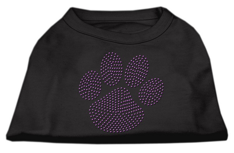 Purple Paw Rhinestud Shirts Black M