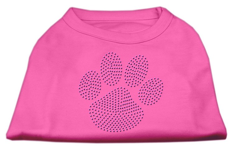 Purple Paw Rhinestud Shirts Bright Pink XS