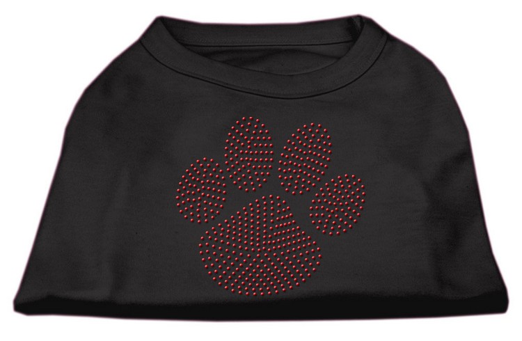 Red Paw Rhinestud Shirts Black L