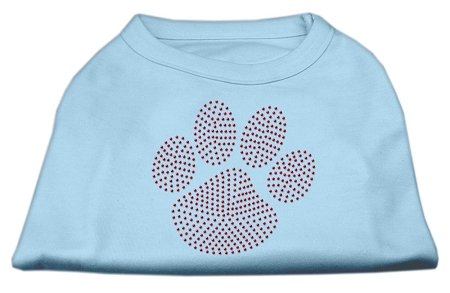 Red Paw Rhinestud Shirts Baby Blue XS