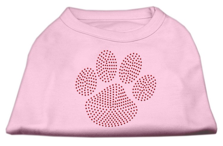 Red Paw Rhinestud Shirts Light Pink XS