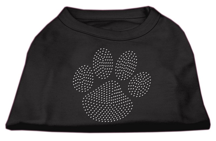 Clear Rhinestone Paw Shirts Black XS