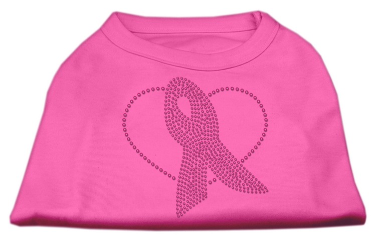 Pink Ribbon Rhinestone Shirts Bright Pink M