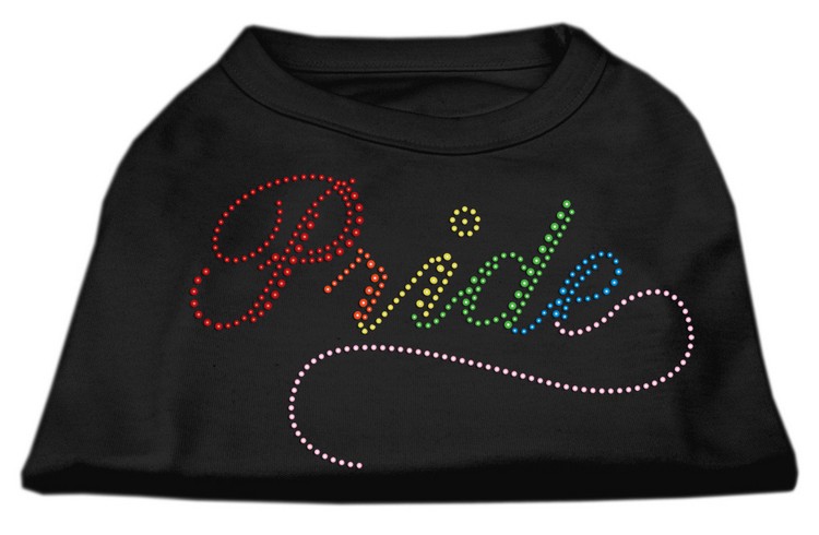 Rainbow Pride Rhinestone Shirts Black XS