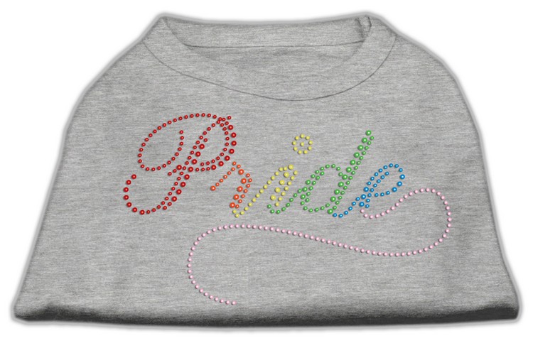 Rainbow Pride Rhinestone Shirts Grey XS