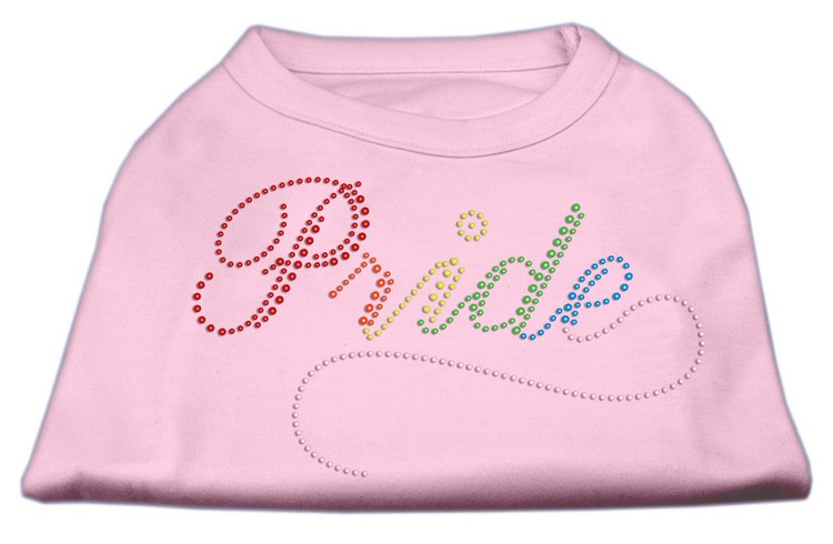 Rainbow Pride Rhinestone Shirts Light Pink XS