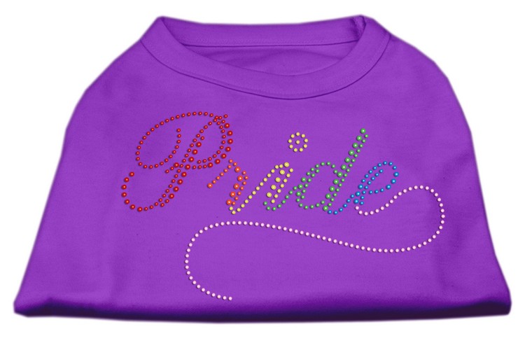 Rainbow Pride Rhinestone Shirts Purple XS