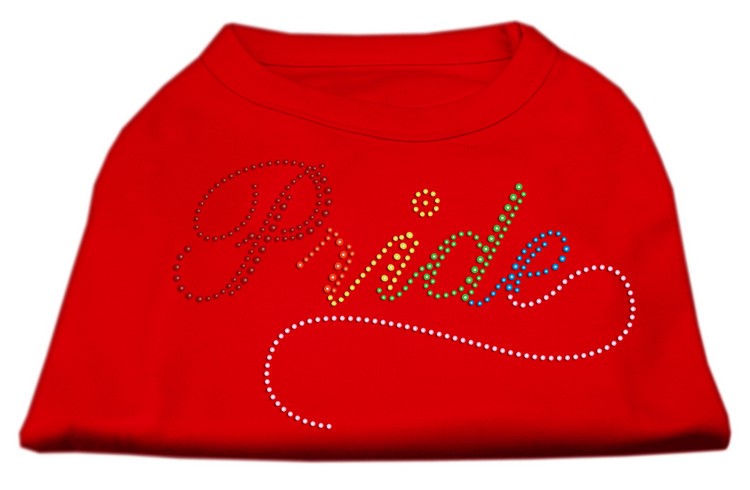 Rainbow Pride Rhinestone Shirts Red XS