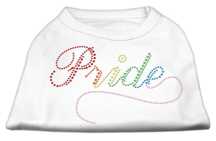 Rainbow Pride Rhinestone Shirts White XL