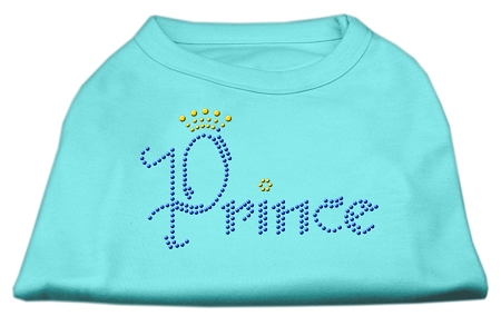 Prince Rhinestone Shirts Aqua XS