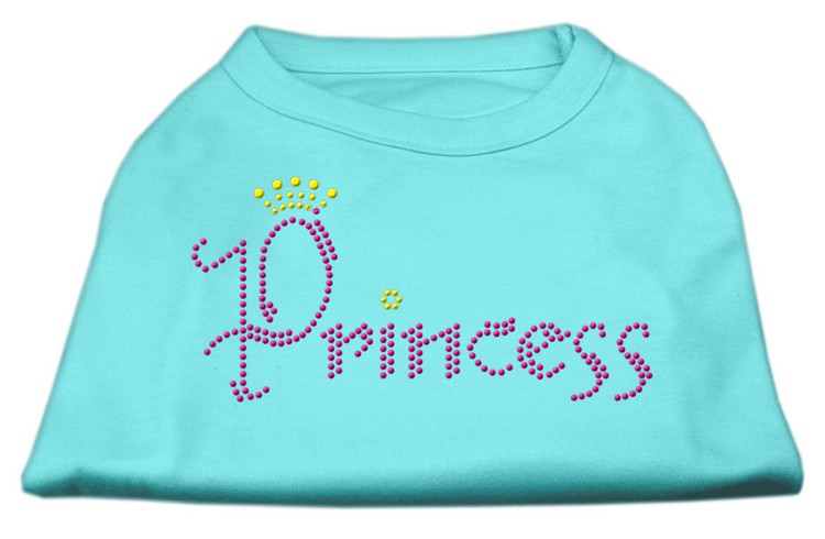 Princess Rhinestone Shirts Aqua XS