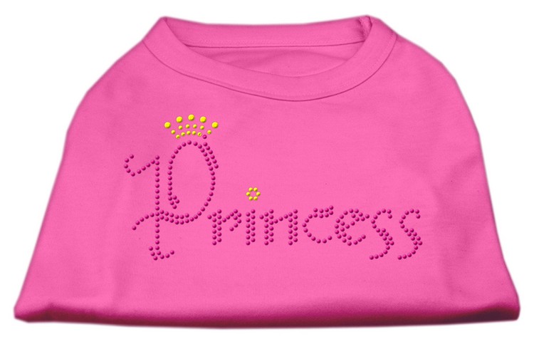 Princess Rhinestone Shirts Bright Pink M