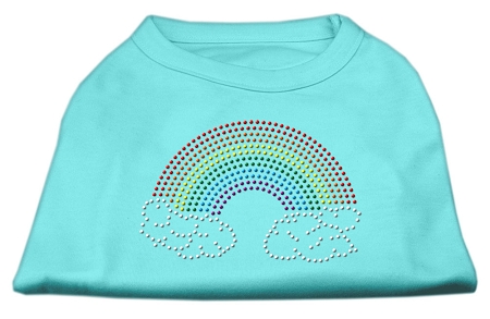 Rhinestone Rainbow Shirts Aqua XS