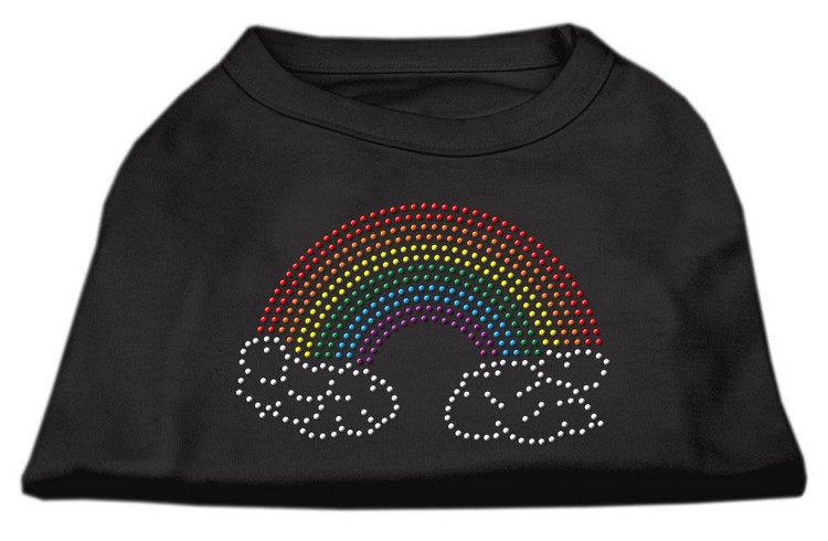 Rhinestone Rainbow Shirts Black XS