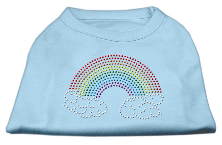 Rhinestone Rainbow Shirts Baby Blue L